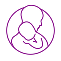 Child and maternal health icon with an outline of a mother and child